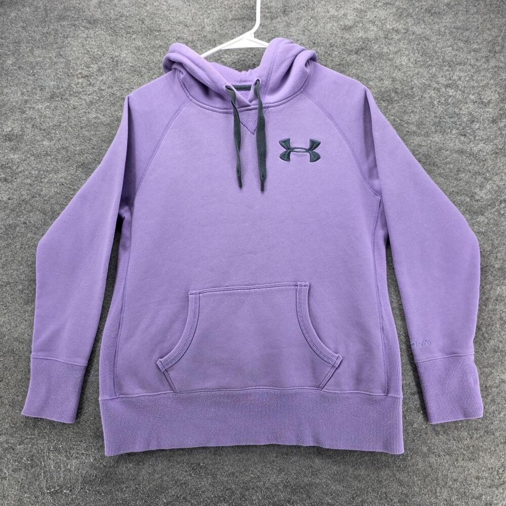 Under Armour Hoodie Womens S Purple Pullover Hooded Pockets UA Storm Raglan